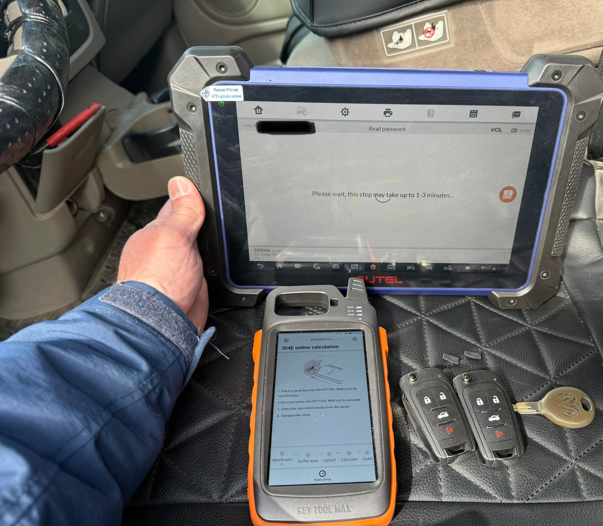 Autel and Xhorse Key Tool Max programming Dodge Ram flip fobs and transponder — Orion's Key Vancouver WA